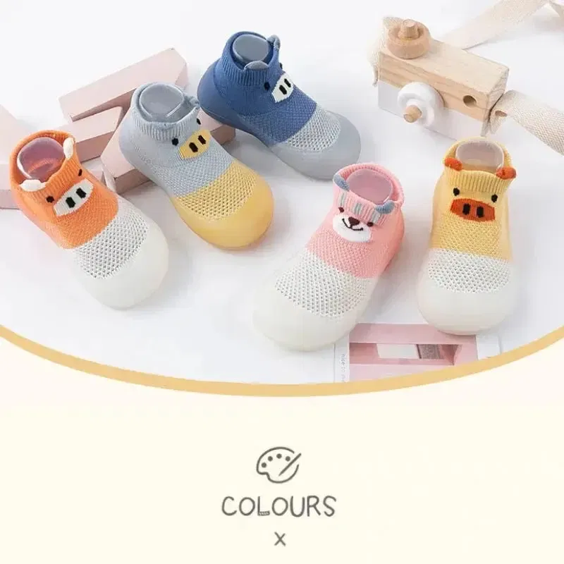 Shoe Size: 1.5, Color: Black - Cute Piggy Children's Shoes Men's and Women's Baby Soft Bottom Breathable Footwear Toddler Sandals Cotton Baby Socks Shoes