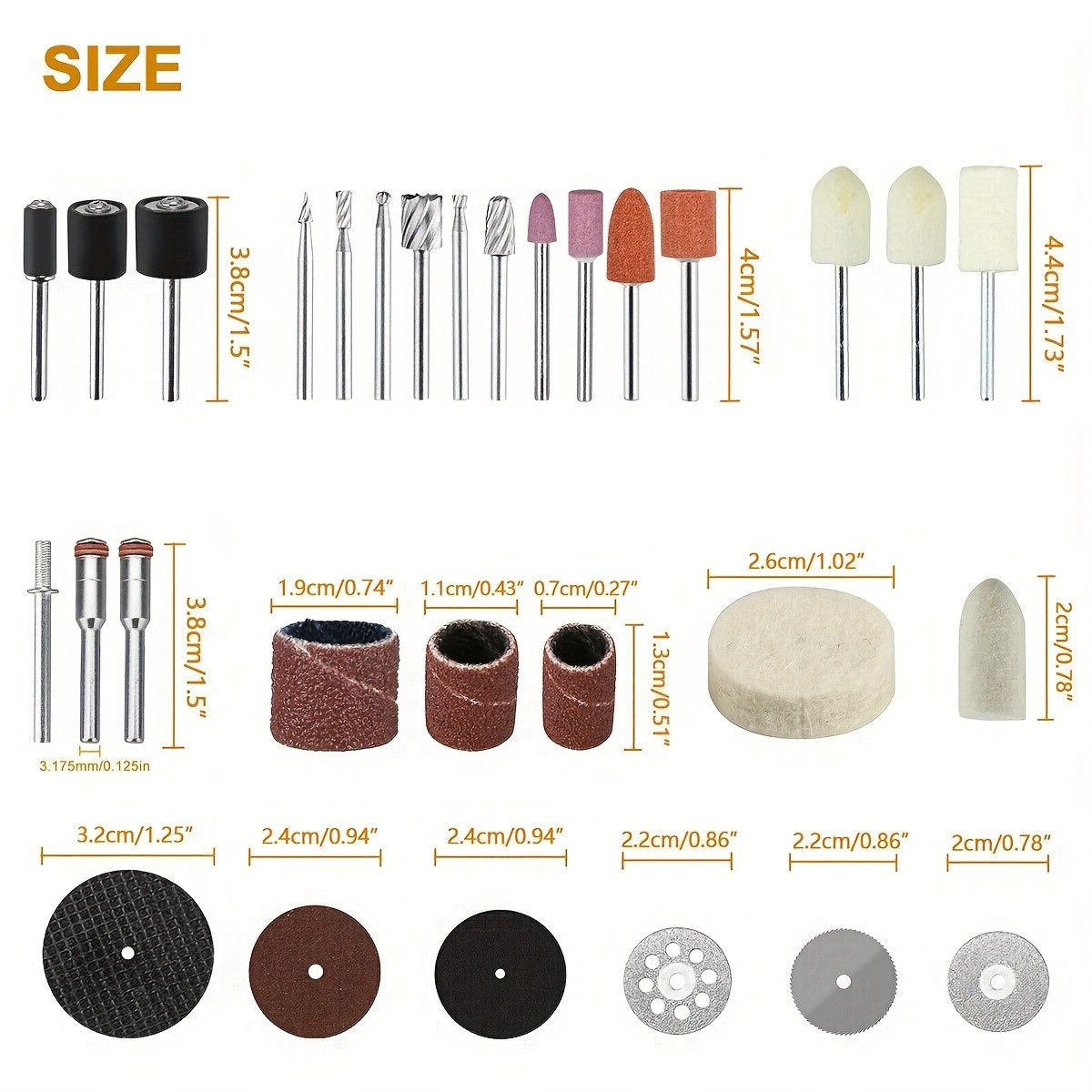217Pcs Rotary Tool Accessories Kit  Comprehensive Set with Grinding Heads, Wool Wheels, Cutting Discs, and More for Versatile Cutting, Grinding, Carving, and Polishing