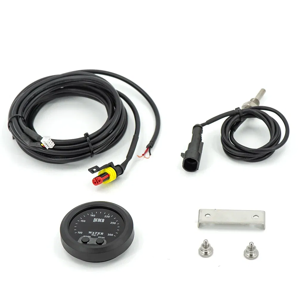 Color: Gold - 52MM 12v Racing Car Ultra-thin Water Temperature Gauge And Water Temp Joint Pipe Sensor Adapter 1/8NPT
