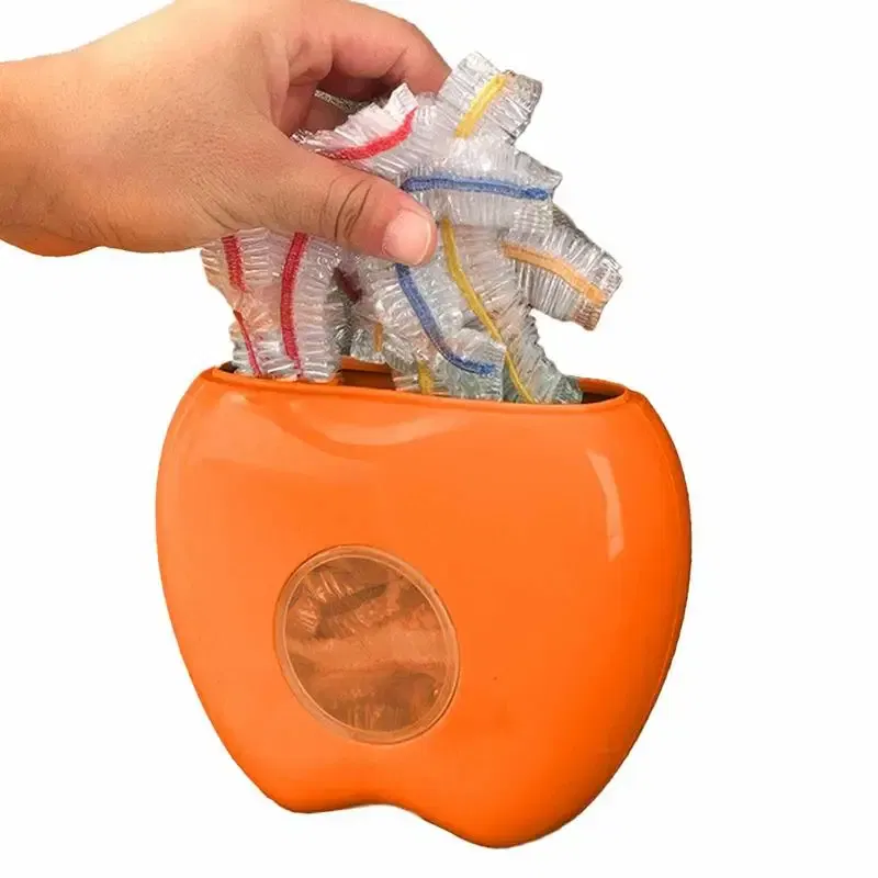 Color: Orange, Ships From: CHINA - Food Film Dispenser 100pcs Elastic Food Storage Covers Kitchen Food Cling Film And Organizer Set Fresh-Keeping Film Wrap