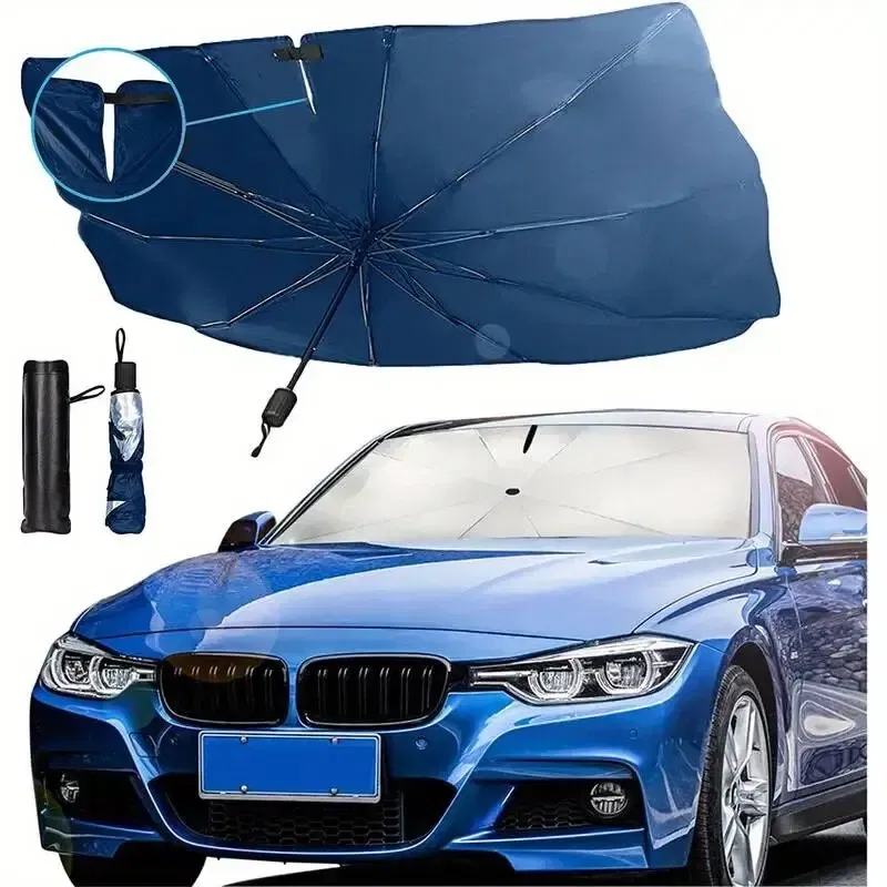 Color: WHITE - Hot Selling Summer Car Sunshade Umbrella, in Car Cooling Tool, Front Windshield Sunshade, Car Sunshade