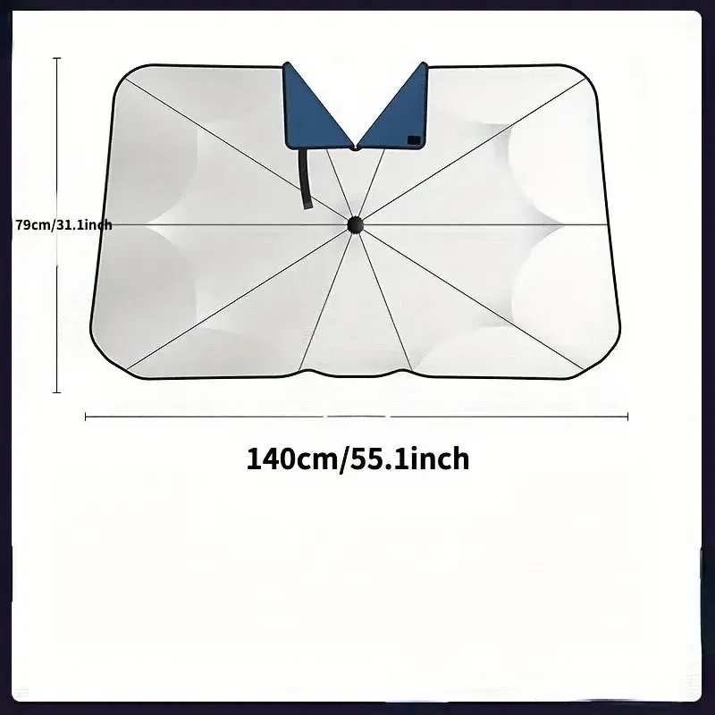 Color: WHITE - Hot Selling Summer Car Sunshade Umbrella, in Car Cooling Tool, Front Windshield Sunshade, Car Sunshade