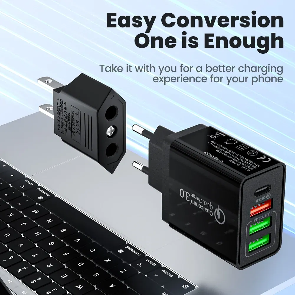 Color: green - Elough 4.0mm US To EU Converter Plugs European EU To US America Travel Plug Adapter US to EU Power Adapter Electrical Plug