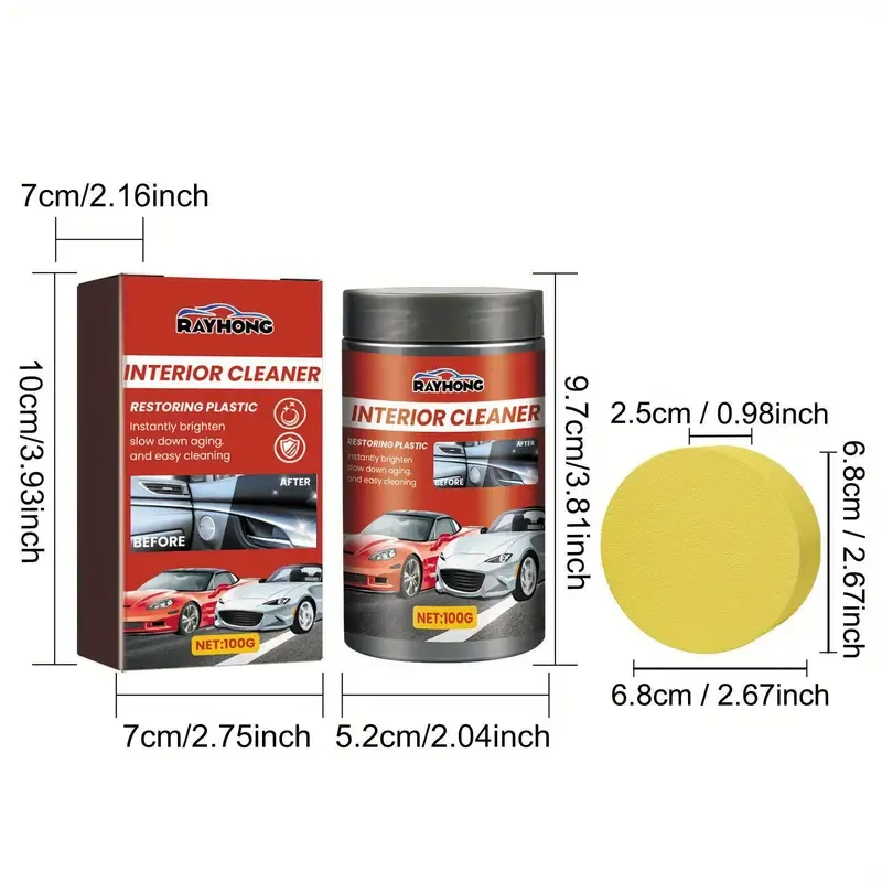 Car Interior Cleaning Paste - Stain Removal, Dashboard Dust Cleaning & Polishing Care