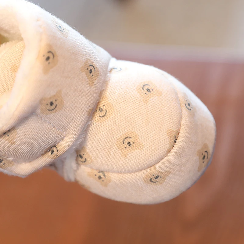 Color: Silver, Baby Age: 7-12 Months - Winter New Cute Cartoon Baby Booties Boy Girl Boots Cotton Soft-Sole Non-Slip Warm Toddler First Walkers Infant Crib Shoes