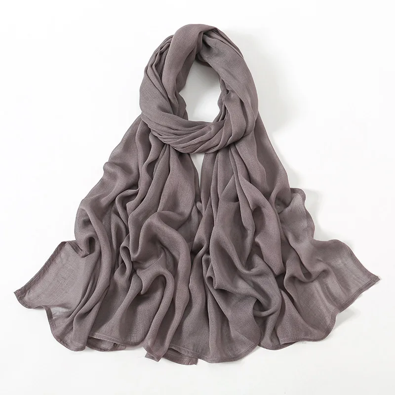 Color: Gold - Ramadan Solid Color Big Size Cotton Rayon Hijab Scarf Women Muslim Headscarf Wraps Shawls Femme Musulman Headband Islamic Turban