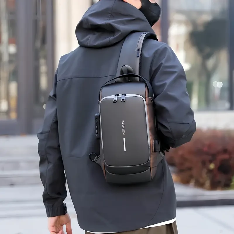 Multi-functional Sling Bag with Password Lock - Wear-resistant Crossbody for Travel & Commute