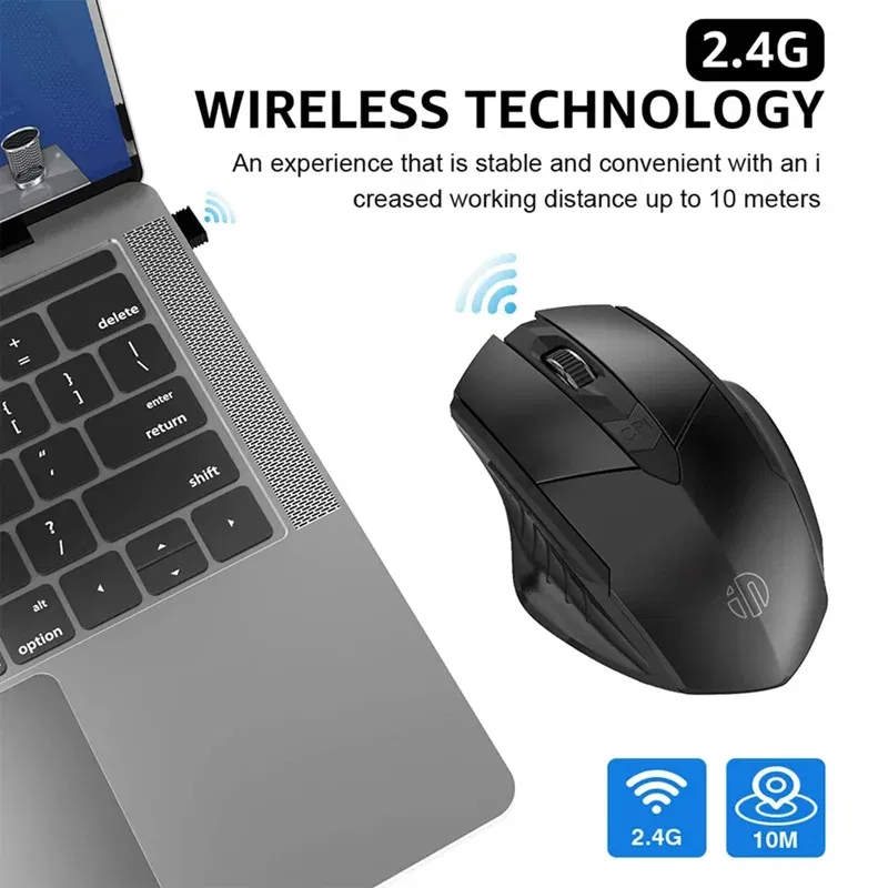 Color: WHITE - Inphic Rechargeable Wireless Mouse Ergonomic Bluetooth 5.0 2.4G Mice Office Mute Mouse For MacBook Tablet Laptops Computer PC