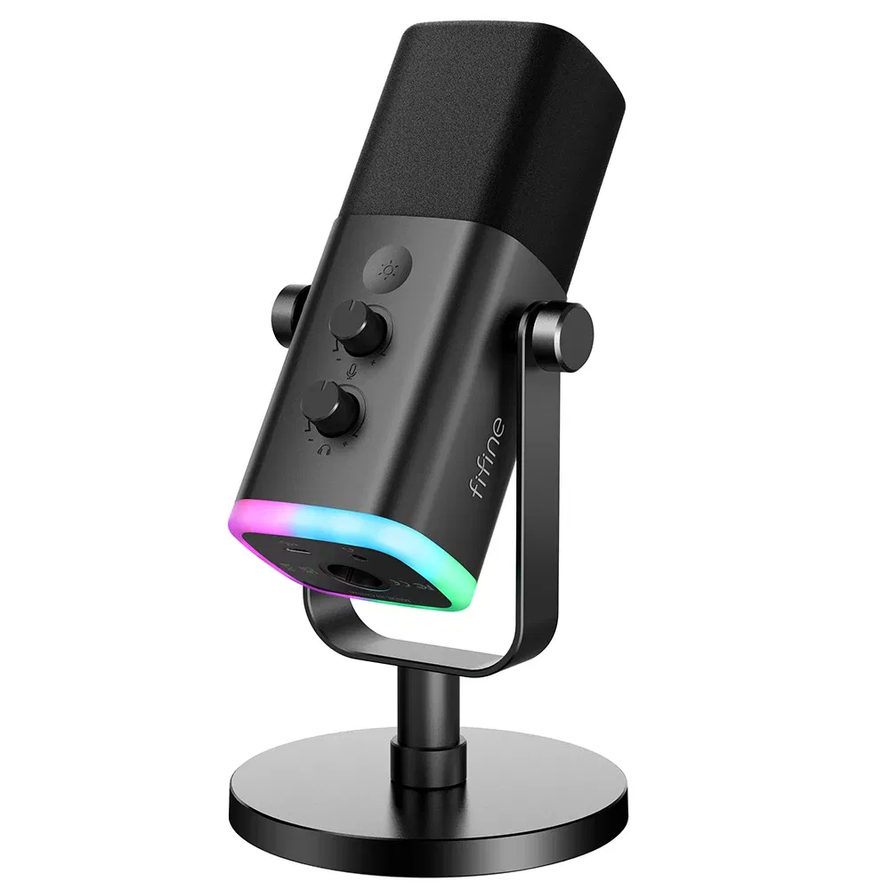 Color: GRAY, Ships From: CHINA - New! USB/XLR Dynamic Microphone with Touch Mute Button,Headphone jack,I/O Controls,for PC PS5/4 mixer,Gaming MIC Ampligame AM8