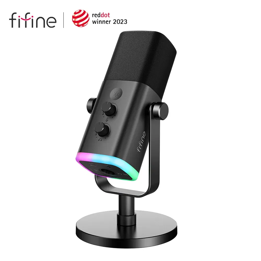 Color: GRAY, Ships From: CHINA - New! USB/XLR Dynamic Microphone with Touch Mute Button,Headphone jack,I/O Controls,for PC PS5/4 mixer,Gaming MIC Ampligame AM8