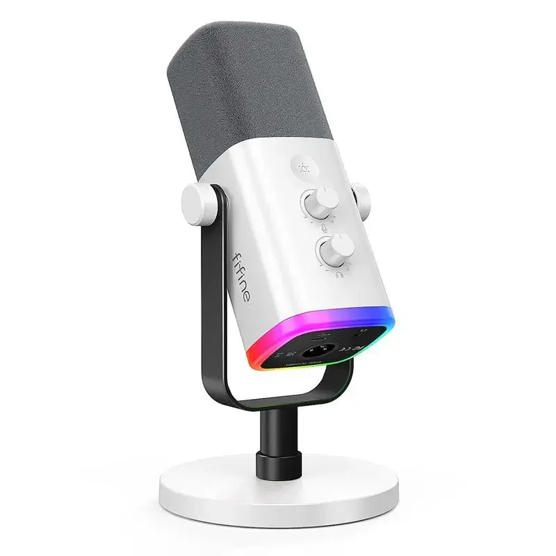 Color: GRAY, Ships From: CHINA - New! USB/XLR Dynamic Microphone with Touch Mute Button,Headphone jack,I/O Controls,for PC PS5/4 mixer,Gaming MIC Ampligame AM8