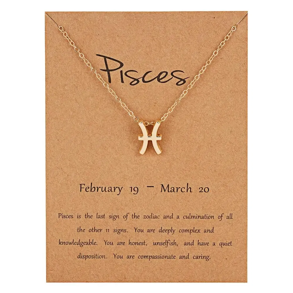Metal Color: Blue - 12 Constellation Pendant Necklaces Jewelry Choker Necklace Zodiac Sign Charm Necklace Birthday Gifts Aquarius Pisces Leo Virgo