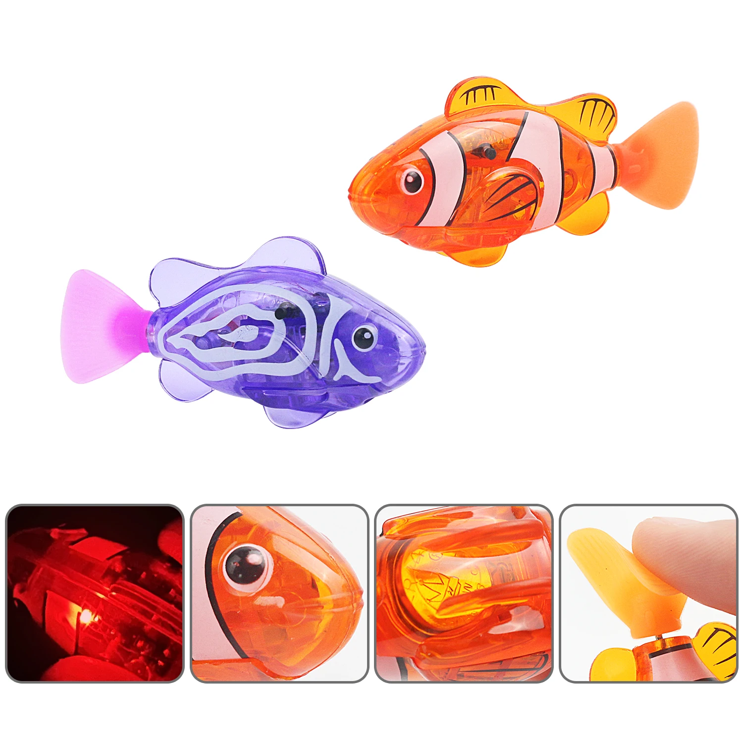 Color: Red - Children's Water Playing Electronic Fish Sensing Luminescent Toy Shower Shower Shower Swimming Swinging Fish