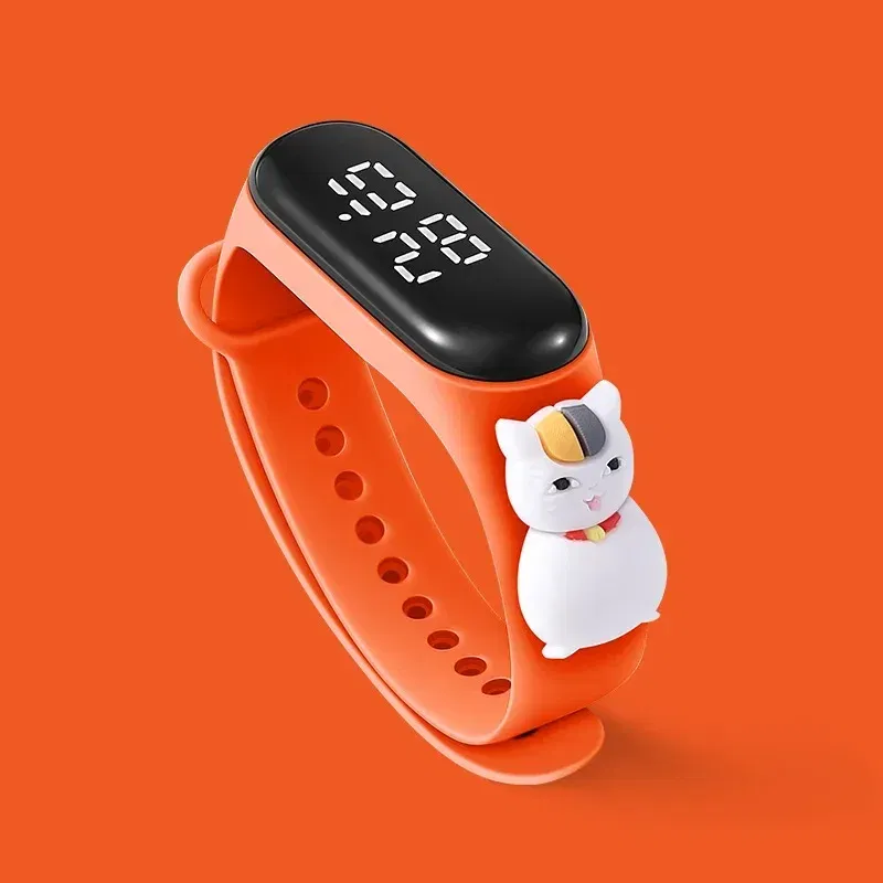 Color: Lemon yellow - Disney Stitch LED Waterproof Kids Digital Watch Spiderman Hulk Children Watch Sports Touch Electronic Kids Gifts