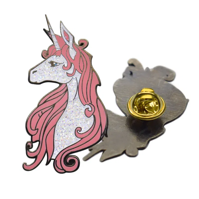 DON'T PAY BEFORE QUOTE Custom metal logo pins hard enamel glitter pin Glow in the dark clown metal Halloween style funny hat pin