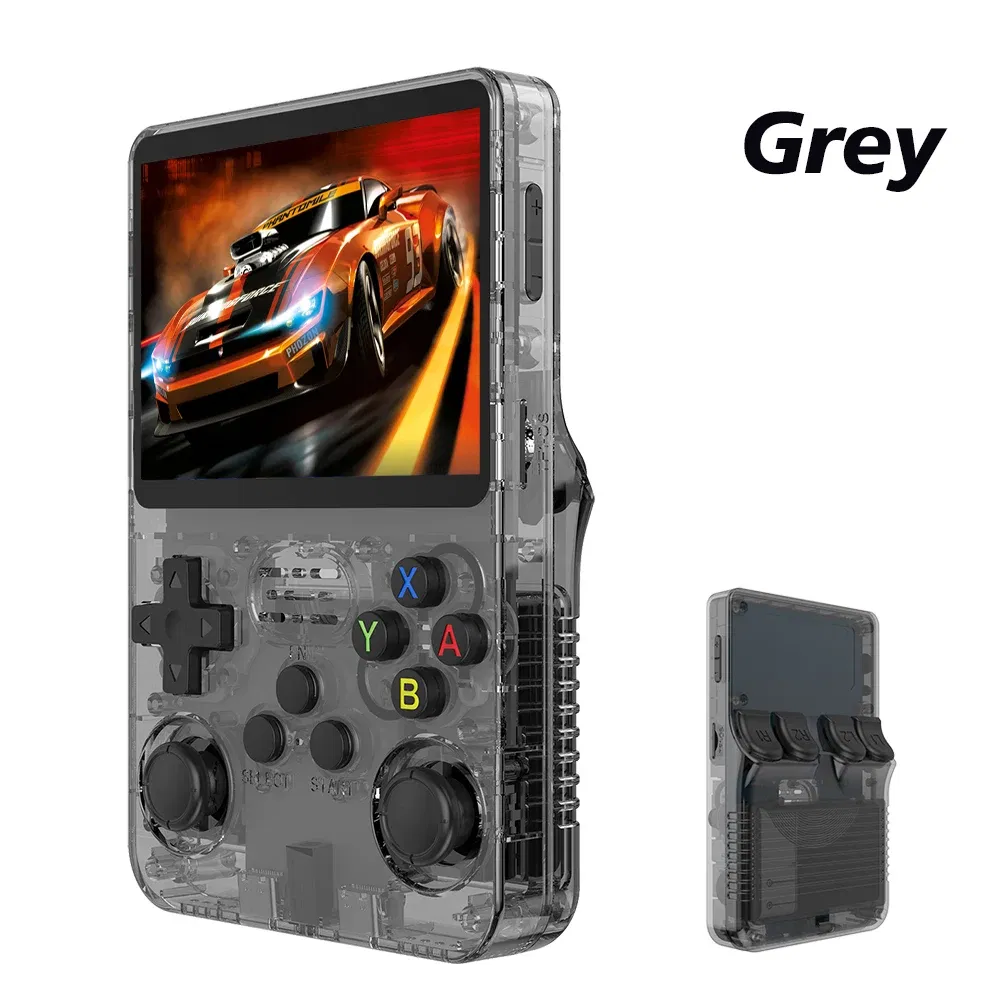 Color: WHITE - R36S Retro Handheld Video Game Console Linux System 3.5 Inch IPS Screen Portable Pocket Video Player 64GB RG35S Plus