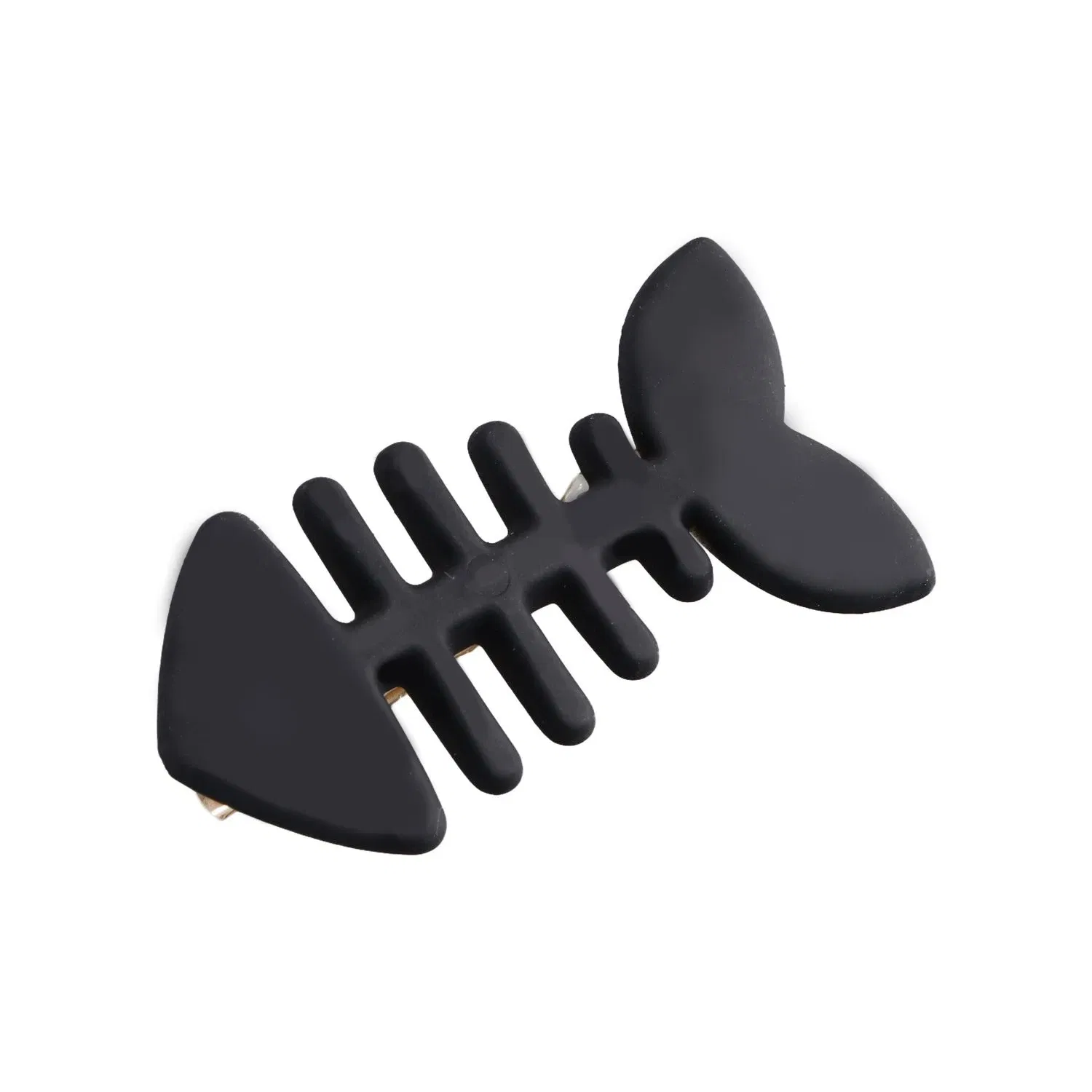 Color: black - Simple Milk Tea Color Fishbone Hairpin Girl Cute Bangs Barrettes Sweet Side Hairgrips Temperament Duckbill Clip Hair Accessories