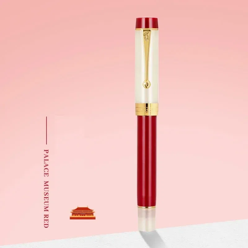 Color: light yellow, Nib Size: EF - JINHAO 100 Centennial Fountain Pen Resin Gold Clip Nib EF F M Students Pens Business Stationery School Office Supplies PK 9019