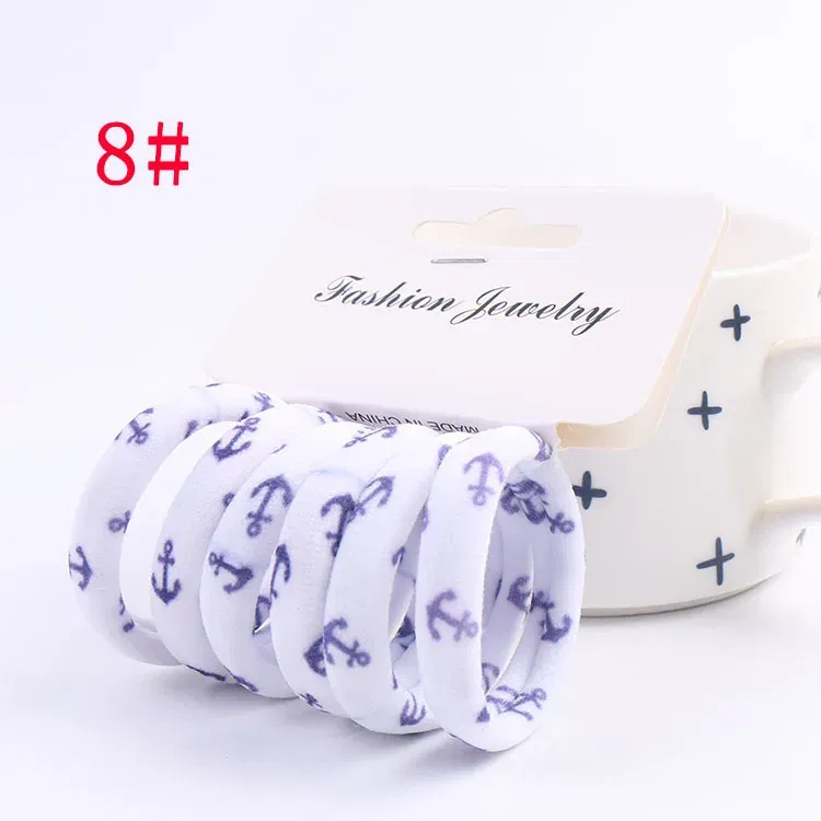 Color: Blue, Ships From: CHINA - 6PCS/Sett Cute Girls Elastic Hair Bands Scrunchies Ponytail Holder Rubber Bands Hair Ties Sweet Kids Hair Rope Hair Accessories