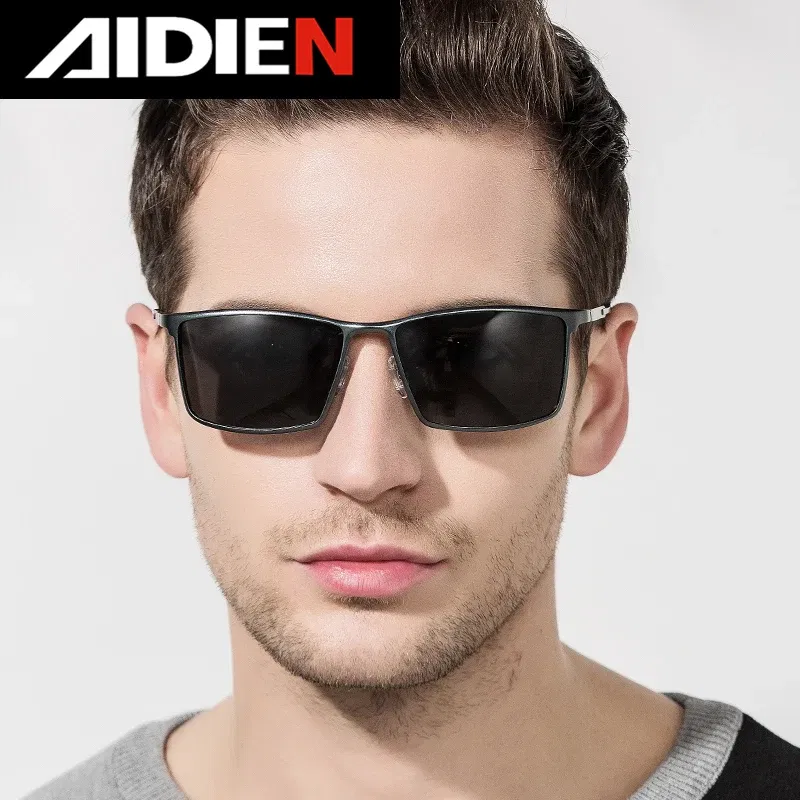 Lenses Color: green, Frame Color: MULTI - Men's sunglasses myopia with diopter polarized prescription glasses UC400 retro anti-glare driving goggles square black shades
