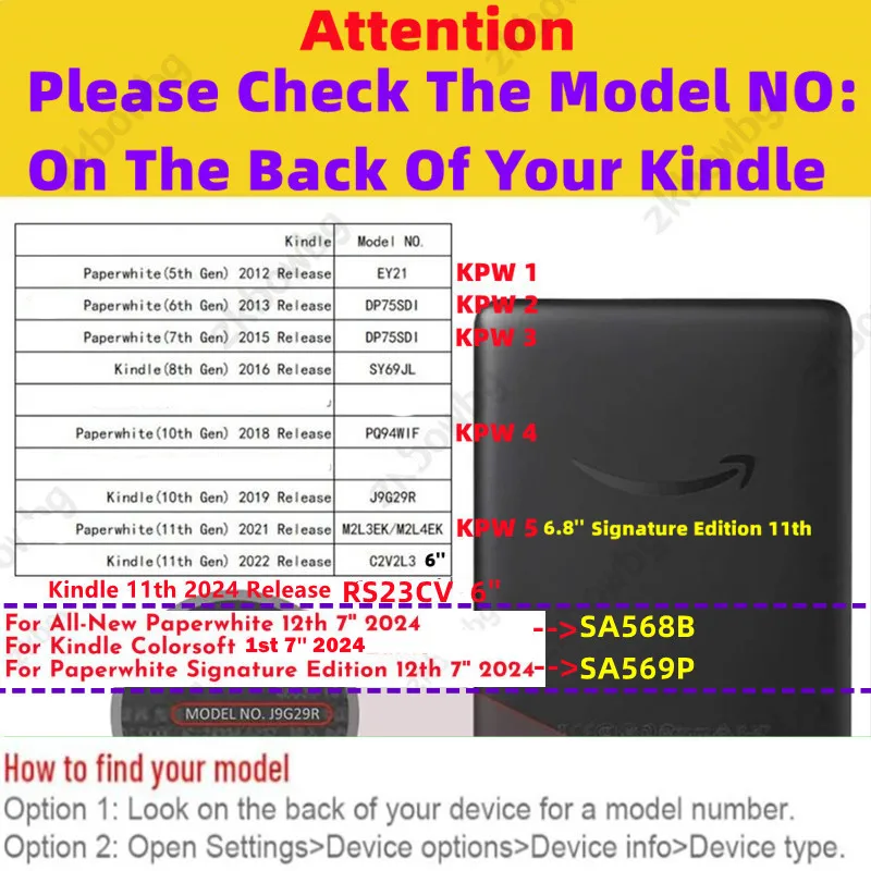 Color: Clear, Size: iPad 10th - Cute Smart Case for 6.8' 6'' Kindle Paperwhite Signature 11th Generation Edition 12th 2024 7'' 7th 10th 6th M2L4EK RS23CV Cover