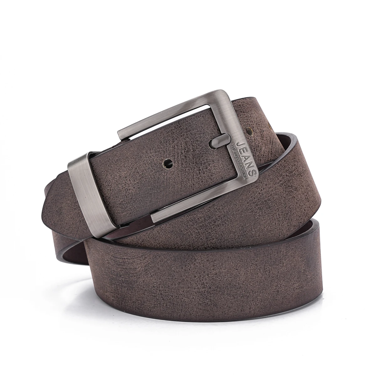 Color: khaki, Belt Length: 120cm - 1pcs men's multi-color PU needle buckle belt suitable for leisure business gifts