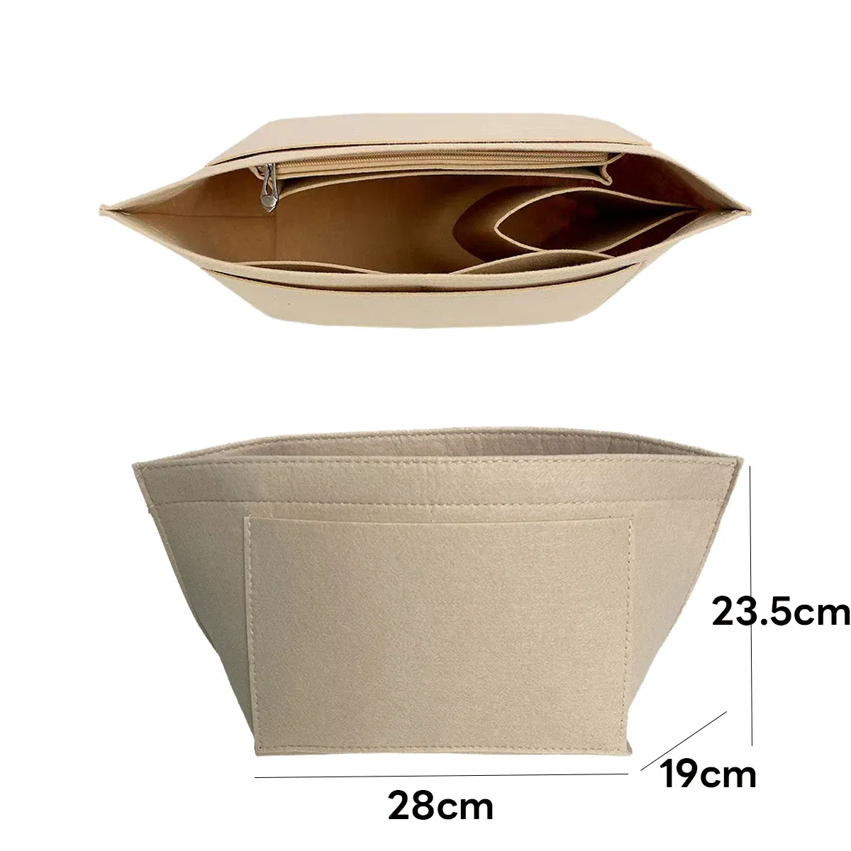 Color: Orange - Felt Purse Organizer Insert for Longchamp Le Pliage S/ML Handbag Insert