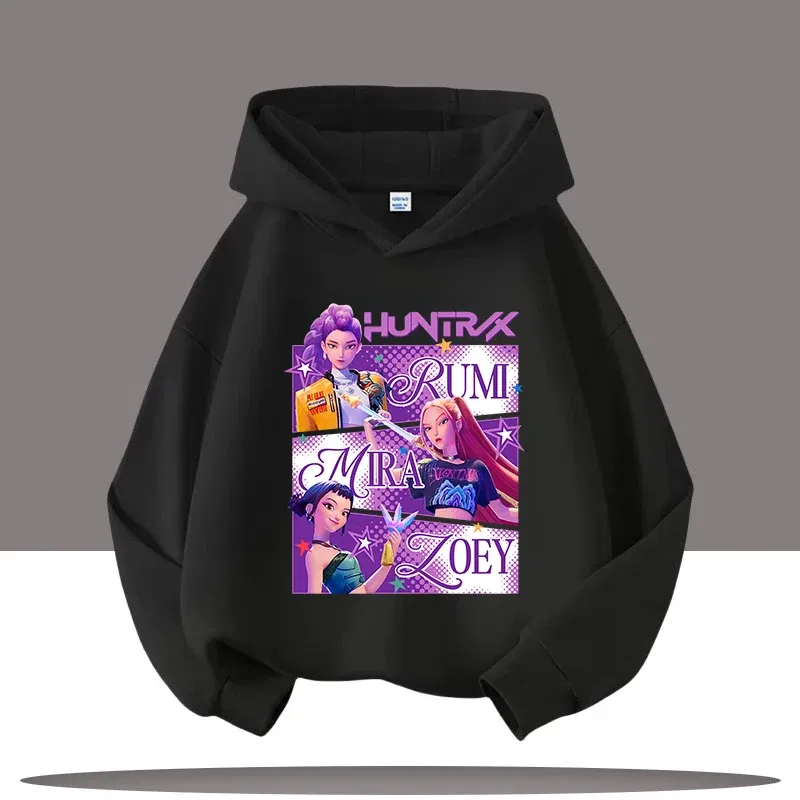 Color: Orange, Kid Size: 5 - Y2K KPop Demon Hunters Hoodies Teenage Girls Boys Rumi KPop Demon Hunters Hoody Autumn Casual Long Sleeve Children's Clothing