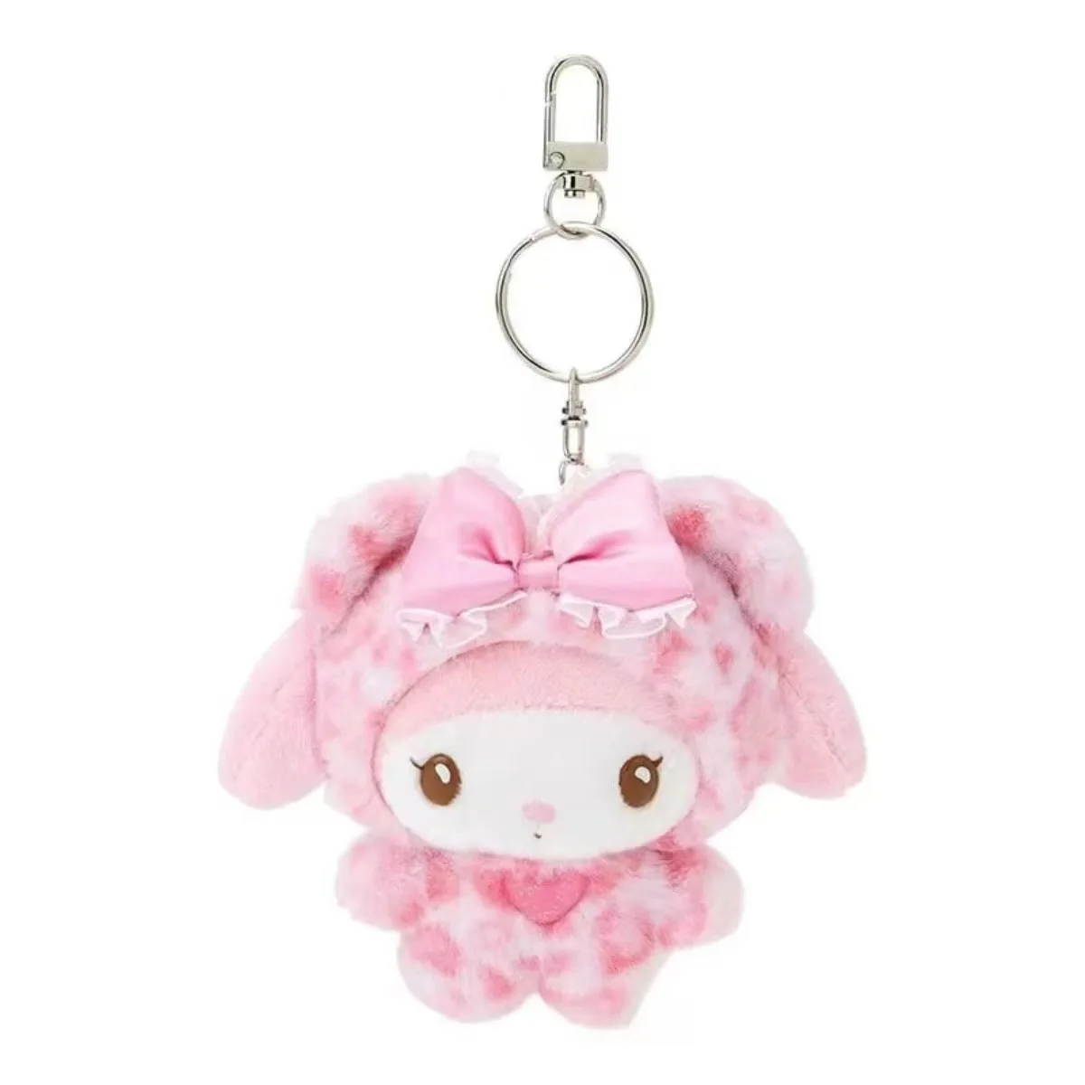 Color: Red - Sanrio Leopard Print Bear Series Hello Kitty Keychain Pendant Cartoon Kitty Cat Plush Doll Pendant Keychain Bag Decorations Gift