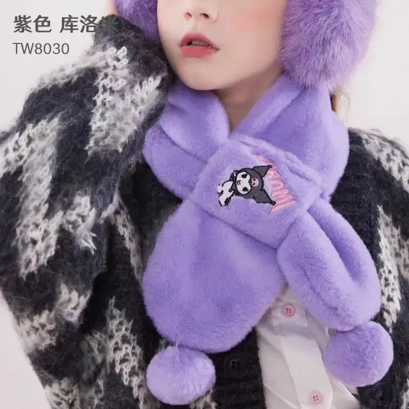 Color: Fluorescent Yellow, Size: XXL - 100% Genuine Paw Patrol Thicken Cross Collar Scarf Kids Girls Glove Warm Winter Muffler Fur Plush Cute Shawl Scarfs High quality