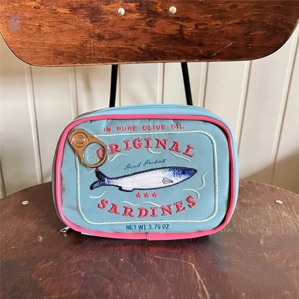 Color: Yellow - Canned Sardines Style Bath Travel Bag Cute Toiletry Bag Creative Fashion Women Cosmetic Bag Multi-function for Weekend Vacation