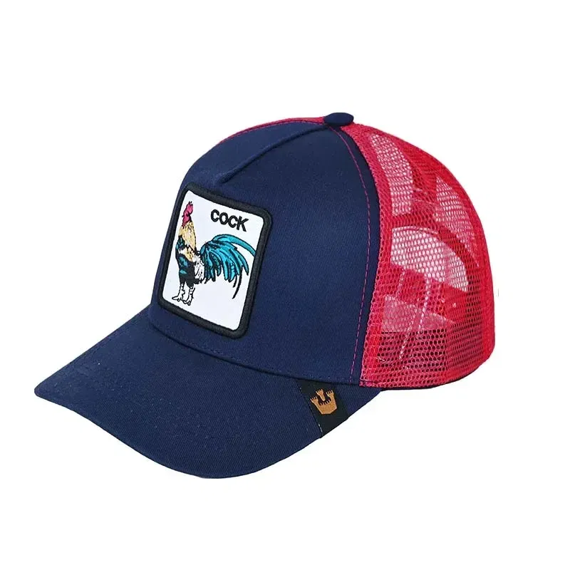 Color: Pink - Baseball Caps Men Women Snapback Hip Hop Cap With Fashion Animals Embroidery Summer Breathable Mesh Trucker Caps Streetwear Bone