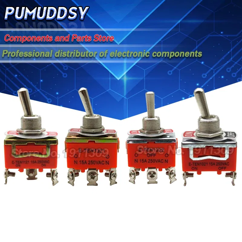 Color: Blue - 1PCS E-TEN1322 E-TEN1321 E-TEN1221 E-TEN1122 E-TEN1121 E-TEN1021 15A/250V Switch Miniature Toggle Switches 1322 1321 1221