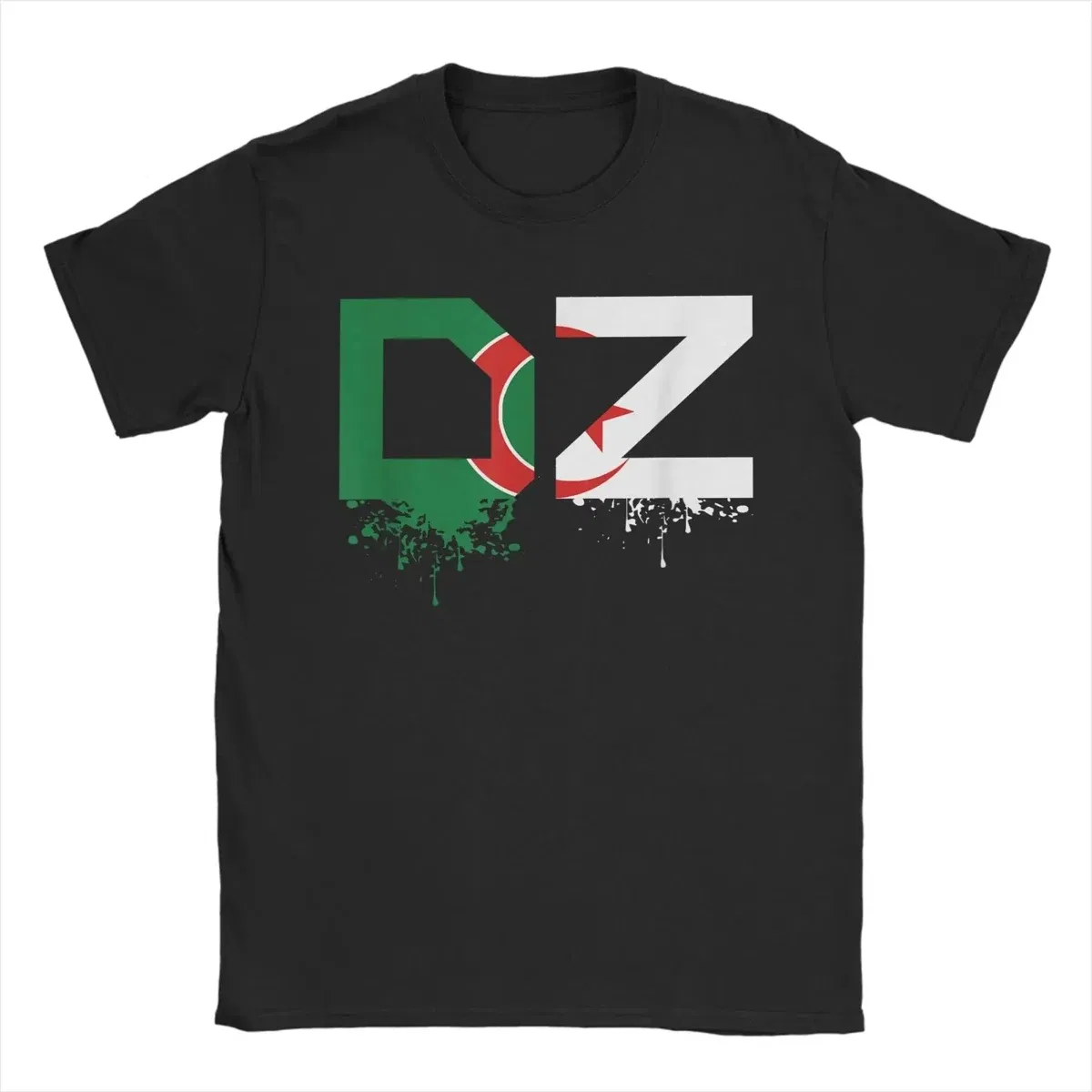 Color: Champagne, Size: XXXL - Men Algeria DZ City Algerian T Shirts Africa Arab Pure Cotton Clothes Hipster Short Sleeve Crewneck Tees Gift Idea T-Shirt