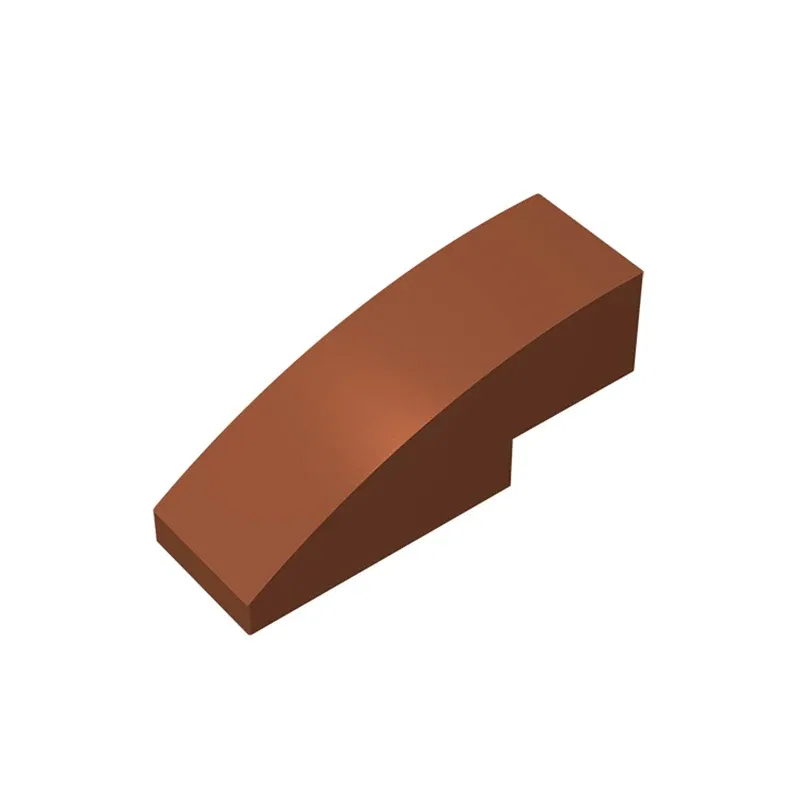 Color: REDDISH BROWN - Gobricks 10PCS Assembles 50950 3x1 curved oblique brick Building Blocks Bricks Bulk Model City Classic Toy Boys Girls Kids Gift