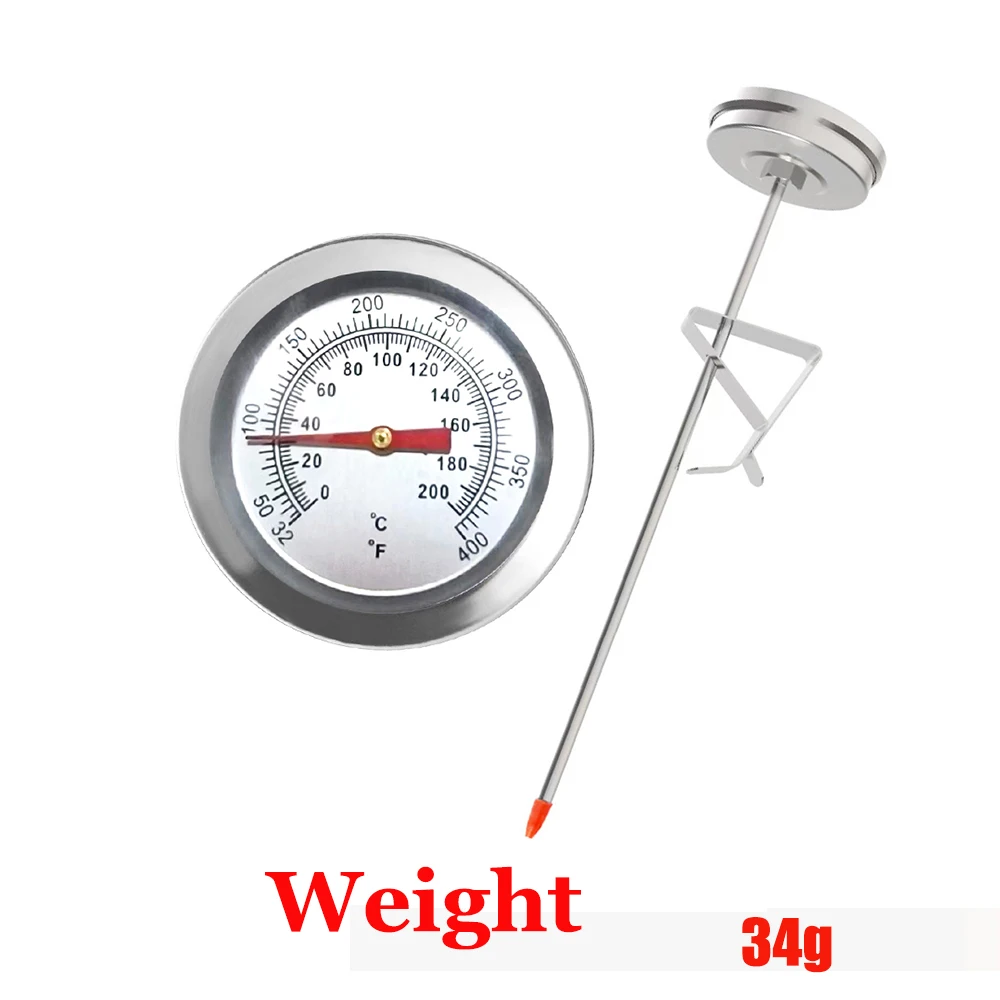 0?°C~200?°C/32-400?°F Milk Coffee Temperature Meter Food Meat Gauge Kitchen Oil Frying Pan Fryer Thermometer 200MM Sensor Probe