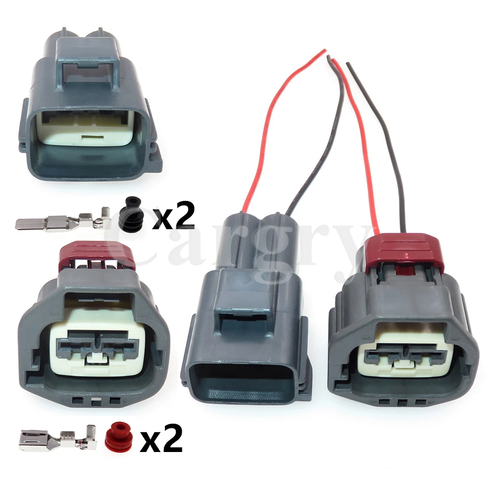 Color: black - 1 Set 2P 7282-5596-10 Car Large Current Connector 7283-5596-10 AC Assembly Automobile Waterproof Electric Wire Socket