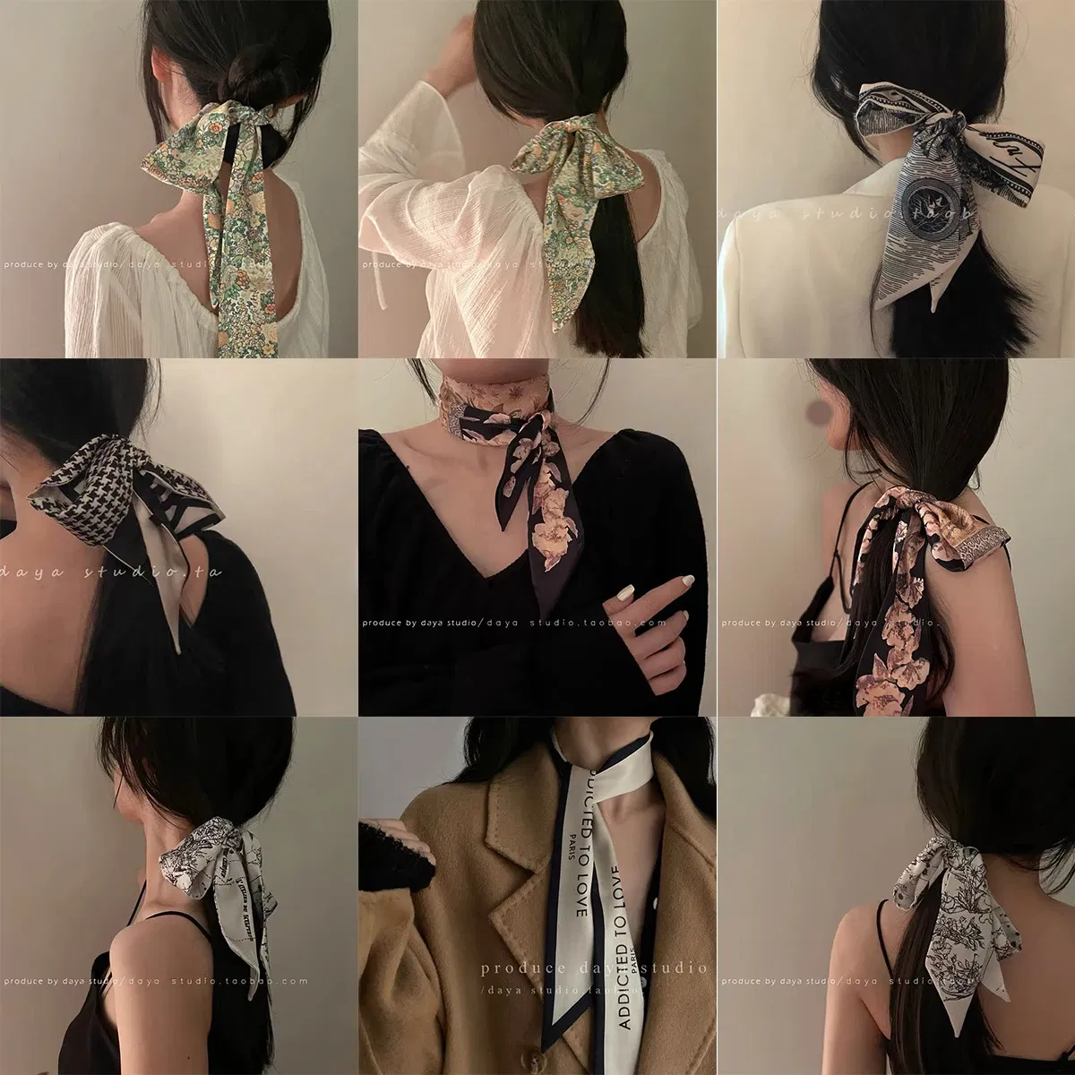 Color: army green, Size: XXS - Fashion Skinny Scarf Women Luxury letter Printing Tie Bag Handle Ribbon Hair Band Women's Headscarf New Lady Design Silk Scarves