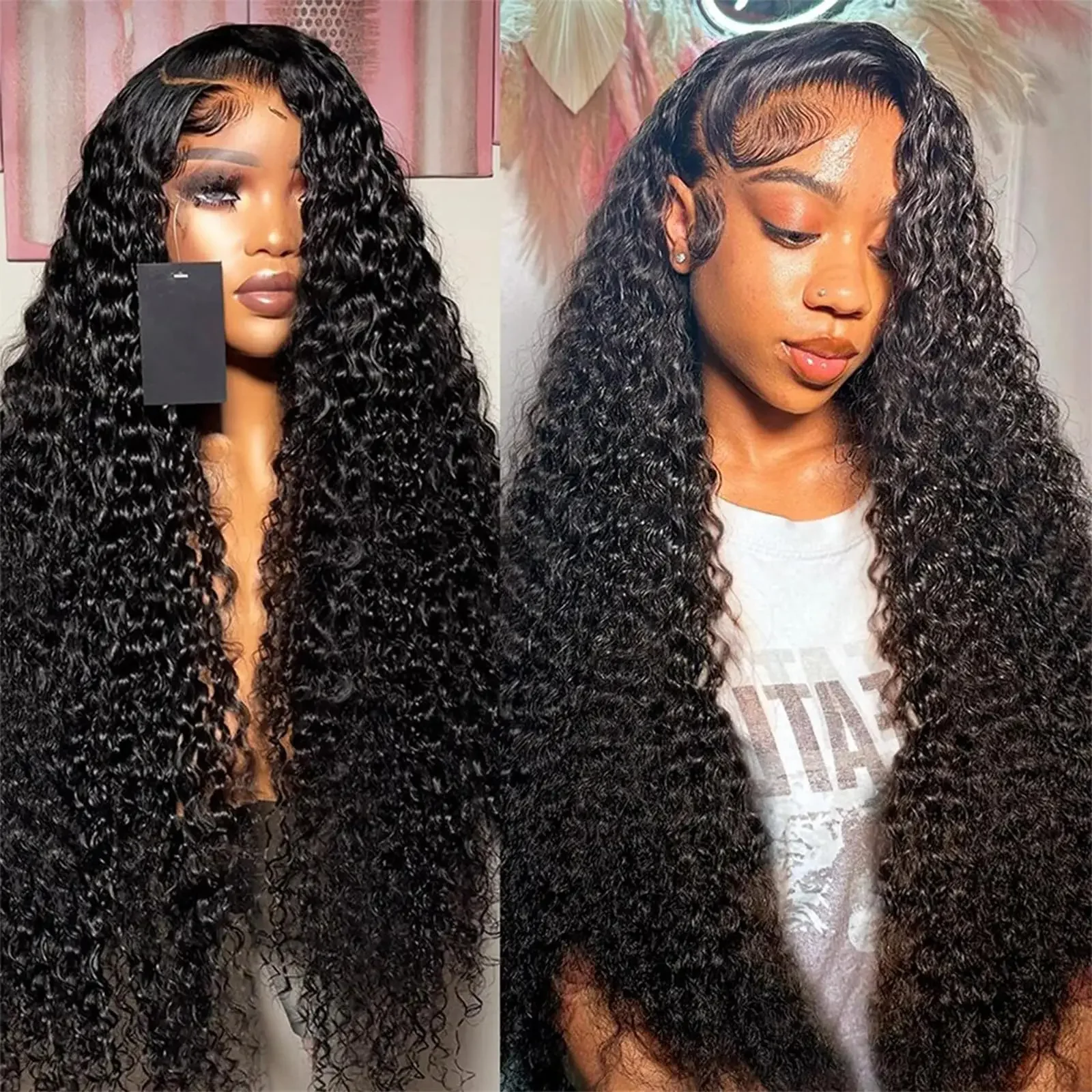 Color: #12, Ships From: CHINA, Stretched Length: 28inches, Density: 180% - Curly Human Hair Wigs For Women Water Wave Lace Front Wig 13x4 13x6 Lace Frontal Deep Wave Wig 100% Human Hair Hd Lace Wigs
