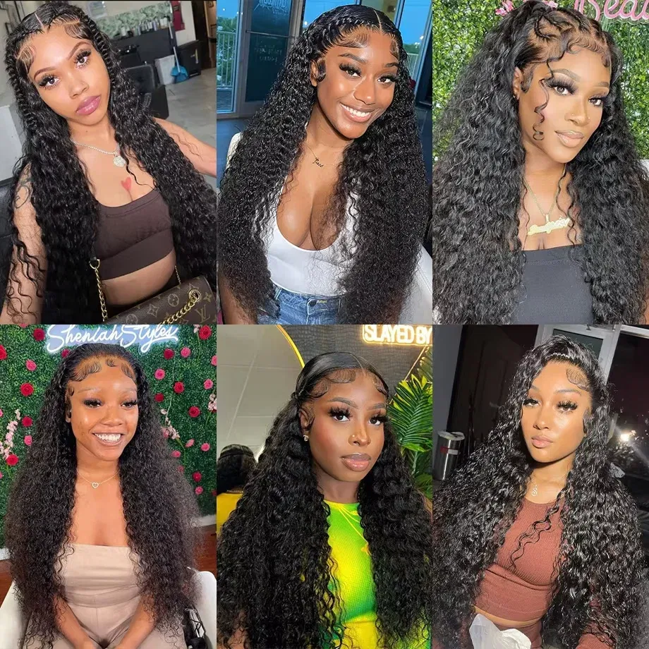 Color: #12, Ships From: CHINA, Stretched Length: 28inches, Density: 180% - Curly Human Hair Wigs For Women Water Wave Lace Front Wig 13x4 13x6 Lace Frontal Deep Wave Wig 100% Human Hair Hd Lace Wigs