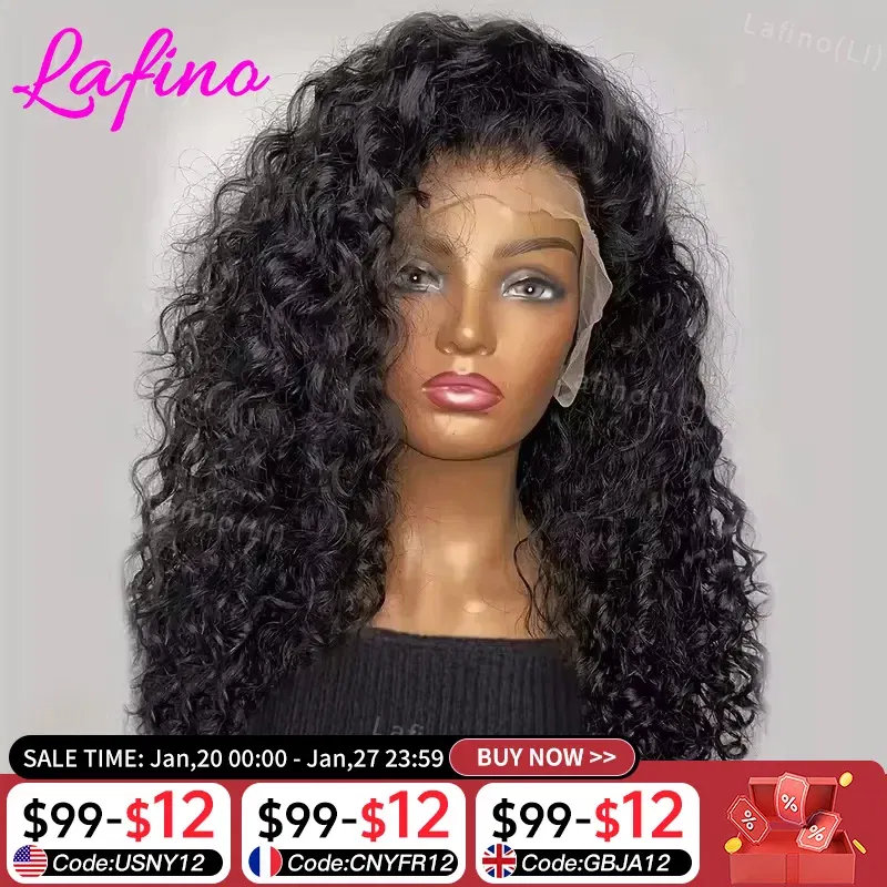 Color: #12, Ships From: CHINA, Stretched Length: 28inches, Density: 180% - Curly Human Hair Wigs For Women Water Wave Lace Front Wig 13x4 13x6 Lace Frontal Deep Wave Wig 100% Human Hair Hd Lace Wigs