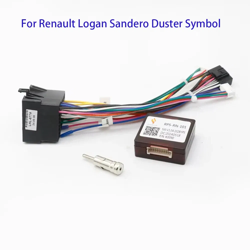 Color Name: WHITE - Car 16pin Wiring Harness Adapter Canbus Box Decoder Radio Power Cable For Renault Logan Sandero Duster Symbol RP5-RN-101