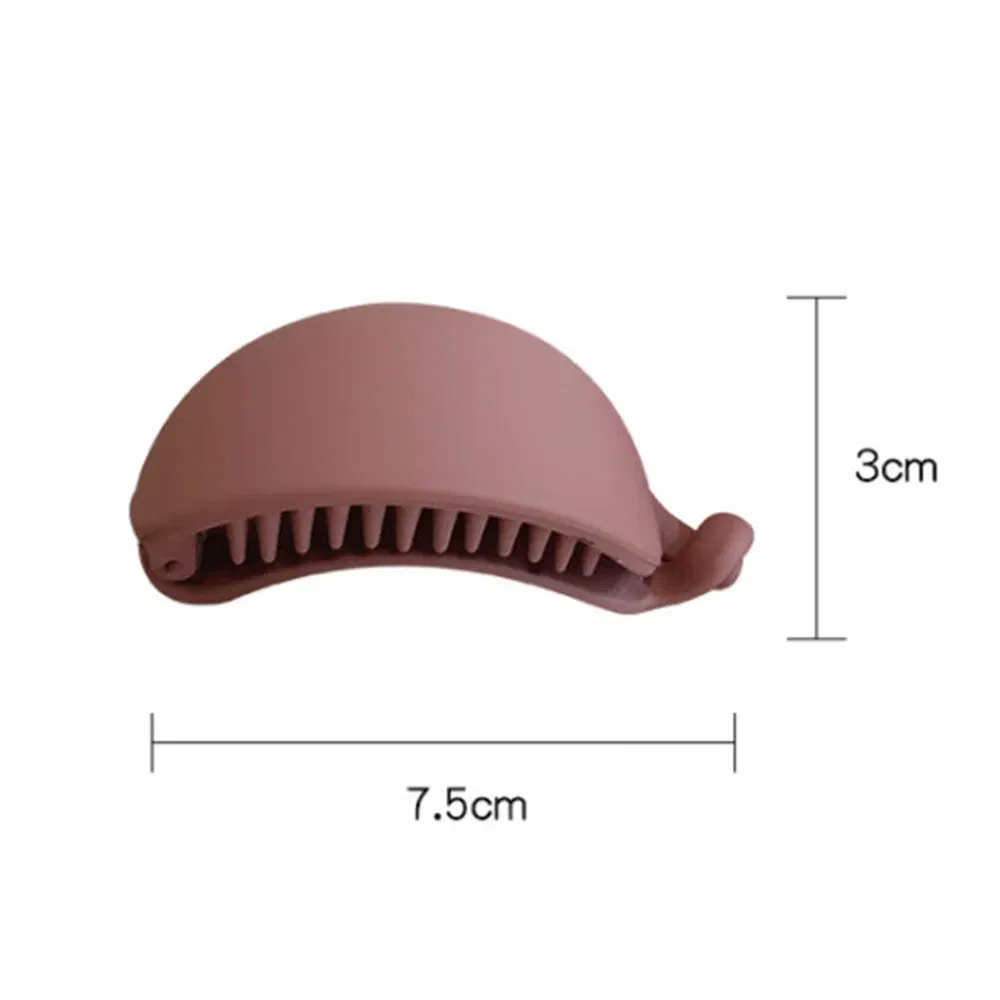 Color: Red - New Cute Candy Colors Banana Shape Hair Claws Women Girls Sweet Hair Clips Ponytail Holder Hairpins Fashion Hair Accessories