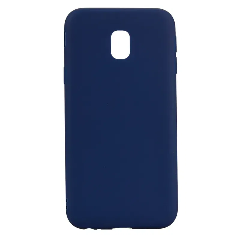 Color: Blue, Material: CANVAS - Solid color Case For Samsung Galaxy J5 J530 J3 J330 J7 2017 J730 J4 J6 Plus J8 2018 European version Matte Silicone soft case