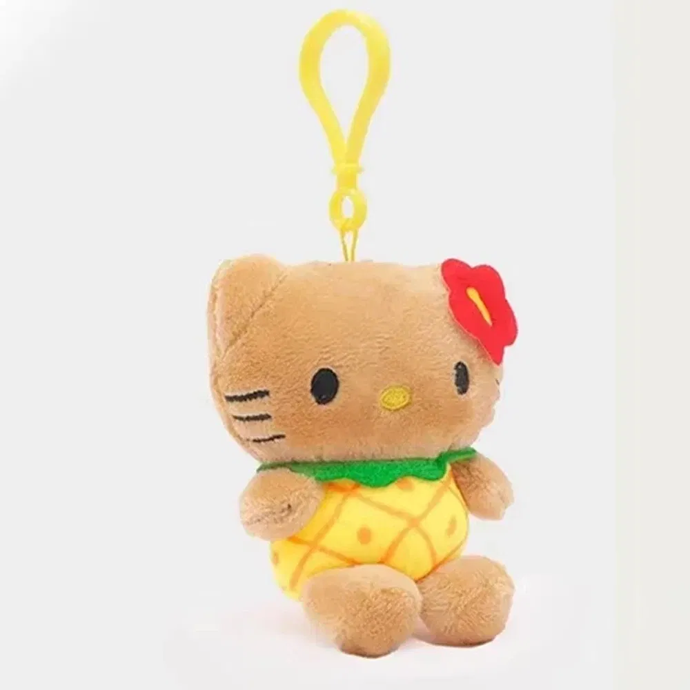 Color: Watermelon red - Hot Kawaii Plush Keychain Pendant Cartoon Mofusand Shark Cat Cross-Dressing Hello Kitty Kuromi Doll Stuff Backpack Decor Toys