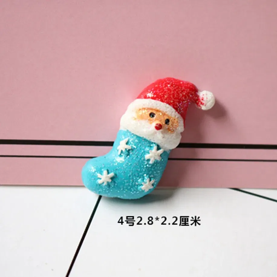 Color: army green - 100pcs/lot Glitter Christmas tree snowman 3D resin patch for diy fridge magnet phone hair accessories wholesale