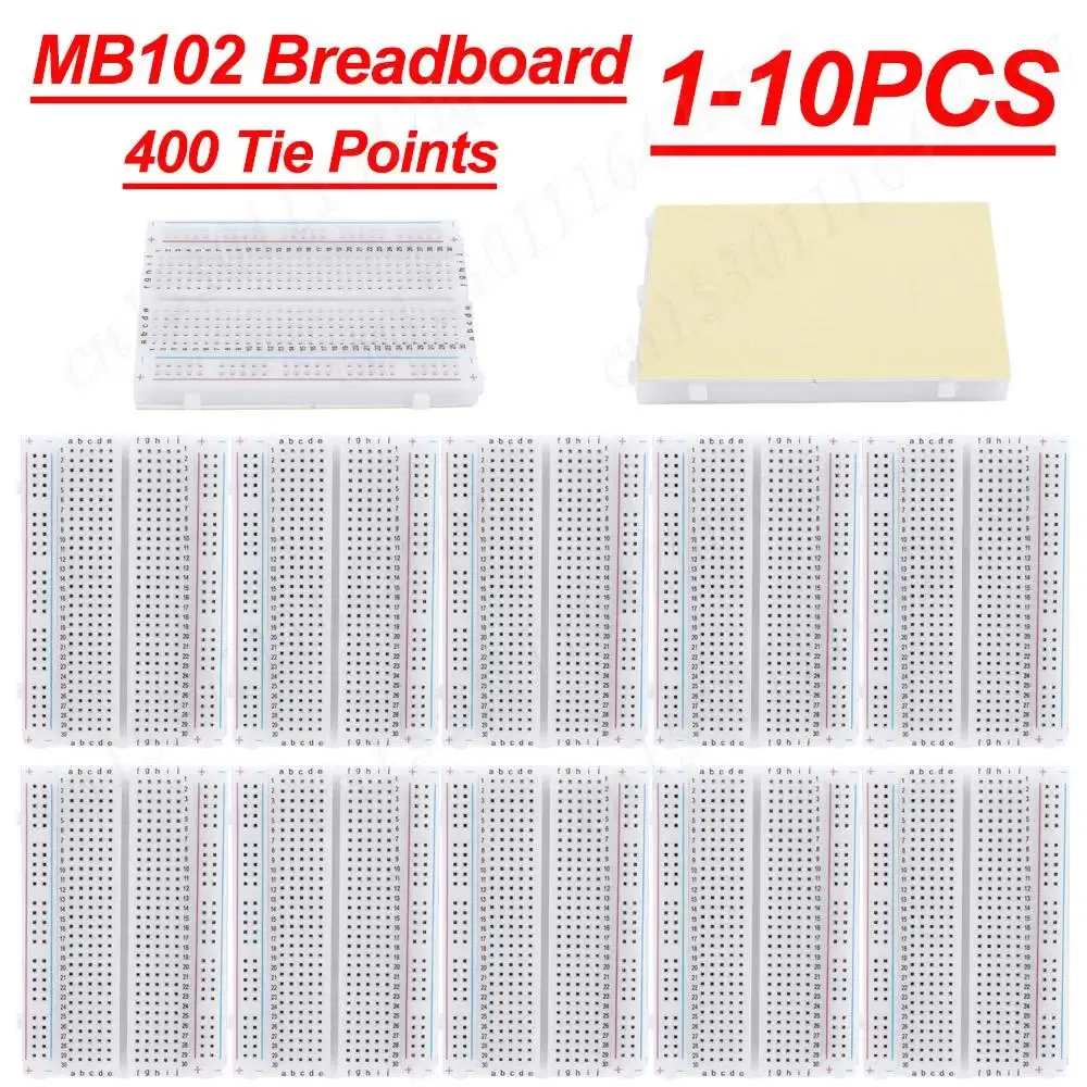 Color: Red, Ships From: CN - 1-10Pc 400 Tie Points Solderless PCB Breadboard Spliceable Universal MB102 Breadboard DIY Bread Board for Experiment Test Robot