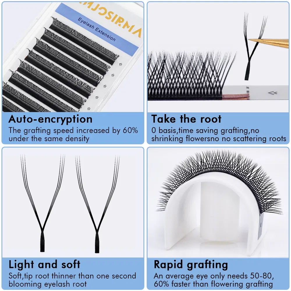 Curl: dd, Length: MIX - ANJOSIRMA YY Shaped Eyelash Extension, 3 Split Tips, Soft BASF Lash, Hand Made Curl, High Quality, 3D,0.07 makeup eyelashes