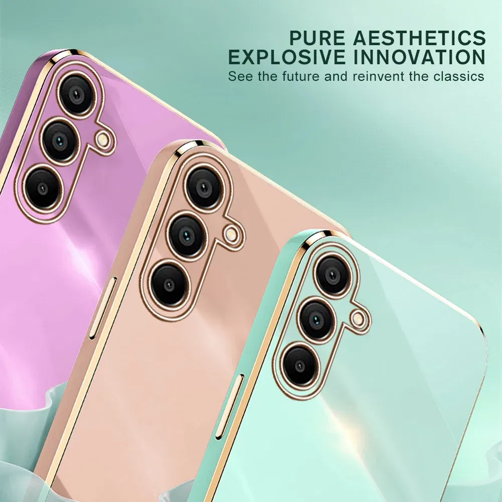 Material: NEOPRENE, Color: Brown - Luxury Electroplated Cover Case For Samsung Galaxy A15 Silicone Lens Protection Fundas A05s A05 4G A25 A35 A55 5G A 15 25 35 55