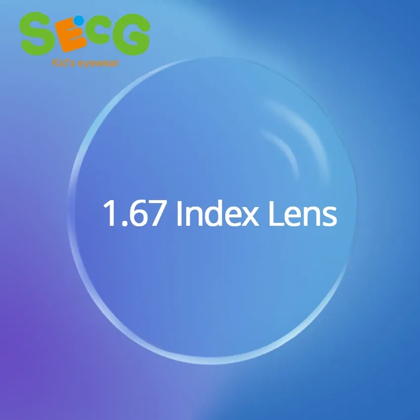 Lenses Color: Clear, Lens Index: 1.67 - Customized 1.67 High-Index Clear Ultra-Thin Aspheric Radiation Protection Anti-UV Myopia Hyperopia Astigmatism Prescription Lens